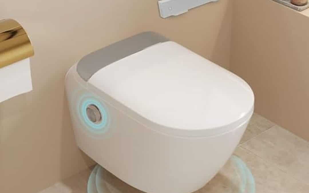 Test de la toilette japonaise moderne avec bidet, siège chauffant et télécommande