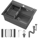 Test de l'évier inox 1 bac 55x45 cm avec filtre de vidange