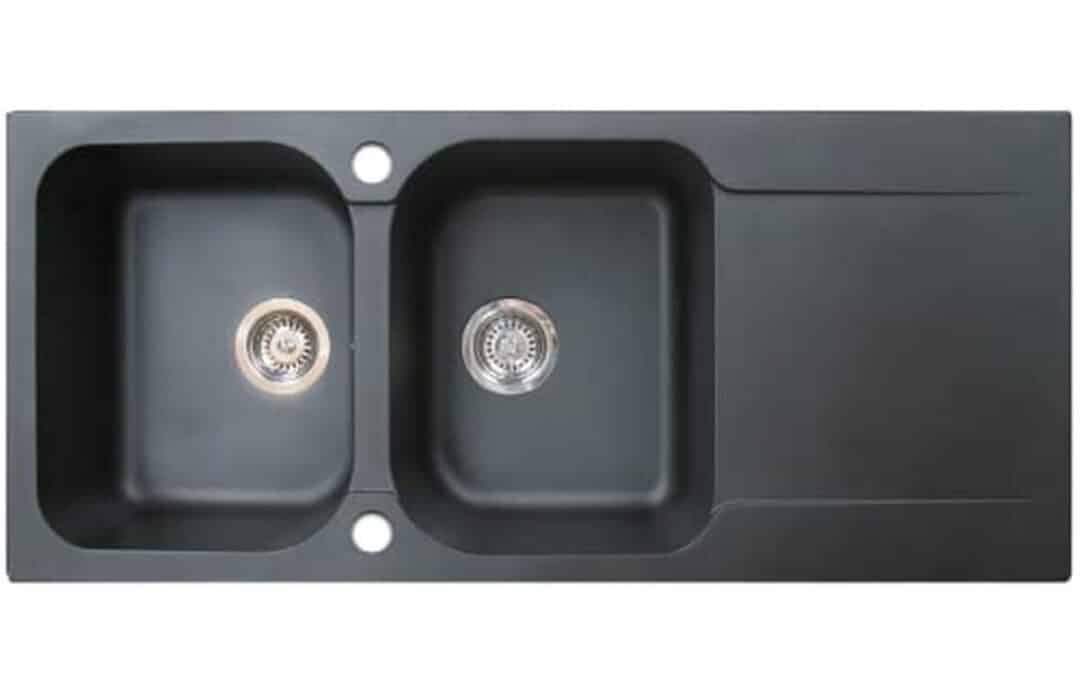 Test de l'évier réversible Essebagno Lisse 2 cuves noir