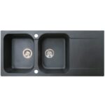 Test de l'évier réversible Essebagno Lisse 2 cuves noir