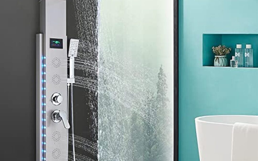 Test de la colonne de douche hydromassante avec 4 jets, nickel brossé
