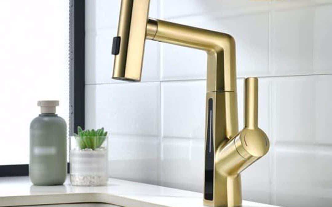 Test du mitigeur BEITH 59A : robinet lavabo cascade or brossé
