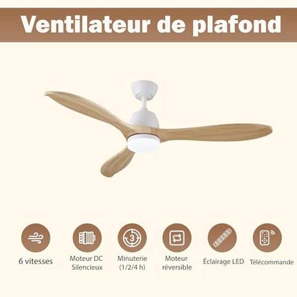 Découvrez notre test complet du ventilateur JR BRO équipé d'une lampe LED et d'une télécommande. Moteur silencieux performant et design moderne pour votre confort.