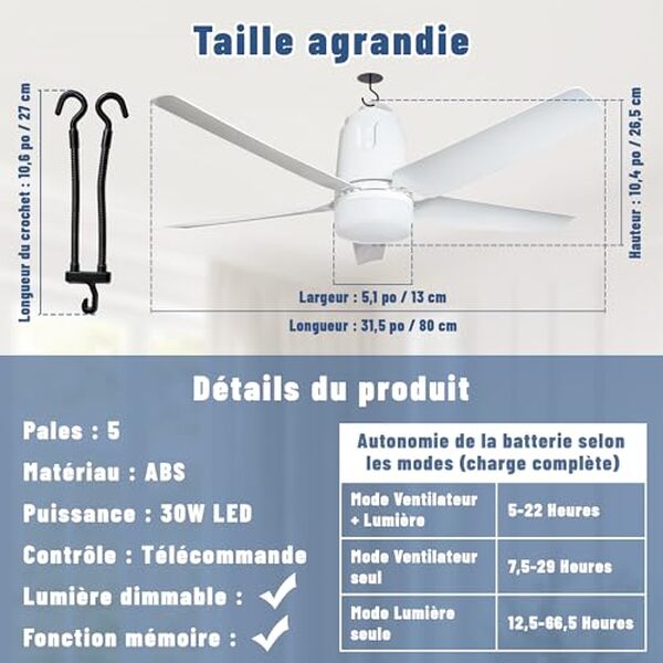 Découvrez notre test détaillé du ventilateur de plafond solaire 80cm avec éclairage intégré et télécommande. Performances, avantages et avis pour bien choisir votre ventilateur.