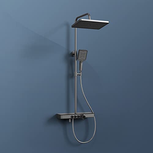 Test de la colonne de douche thermostatique EMKE : performance et design en gris métal