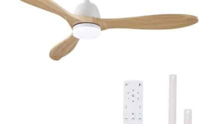 Test : ventilateur JR BRO avec lampe LED et télécommande, moteur silencieux