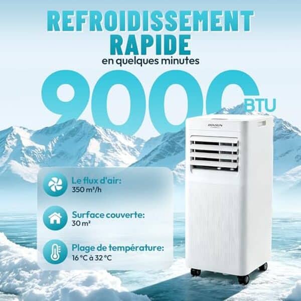 Découvrez notre test détaillé du climatiseur mobile ROVSUN 9000 BTU : performance, efficacité énergétique et polyvalence pour votre intérieur.