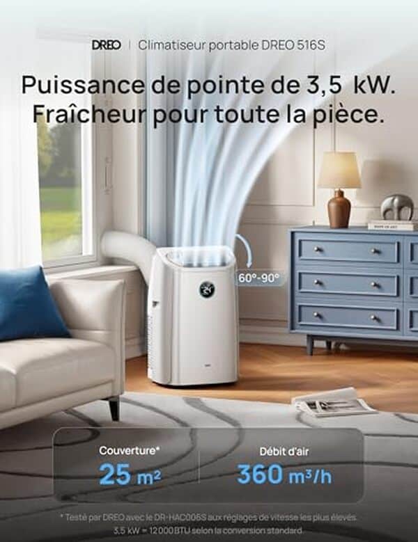 Découvrez notre test complet du climatiseur mobile Dreo AC516S 12000 BTU : efficacité, consommation et avis pour bien choisir votre climatisation.