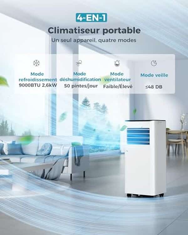 Découvrez notre test complet du climatiseur mobile Euhomy 9000 BTU : performances, consommation énergétique et niveau sonore pour un confort optimal.