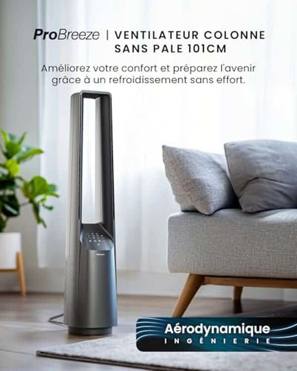 Découvrez notre test détaillé du ventilateur colonne Pro Breeze : performance silencieuse, design élégant et avis complet pour votre achat. 