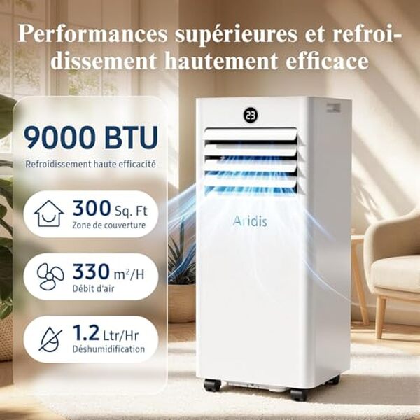 Découvrez notre test détaillé du climatiseur mobile Aridis 9000 BTU/h : performance, efficacité énergétique et confort thermique pour votre maison.
