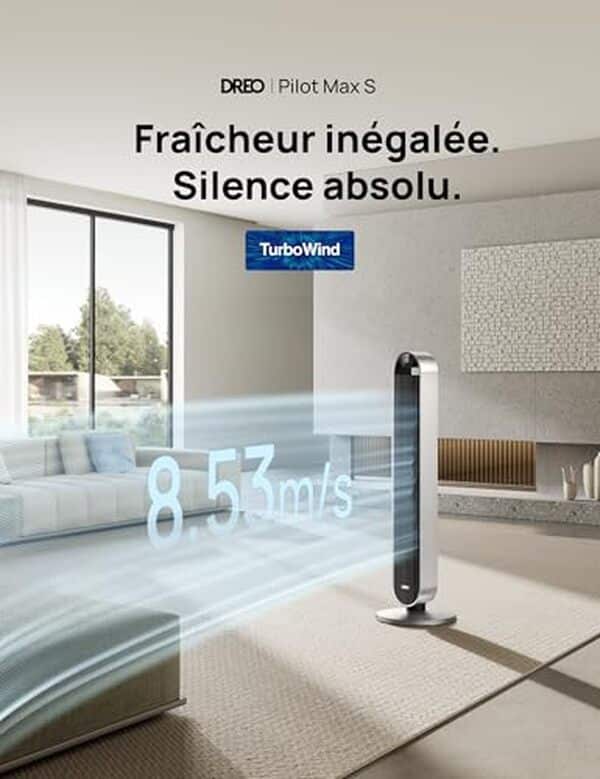 Découvrez notre test détaillé du ventilateur colonne DREO Pilot Max avec contrôle vocal et technologie ultra-silencieuse. Performances, design et avis d'utilisation.